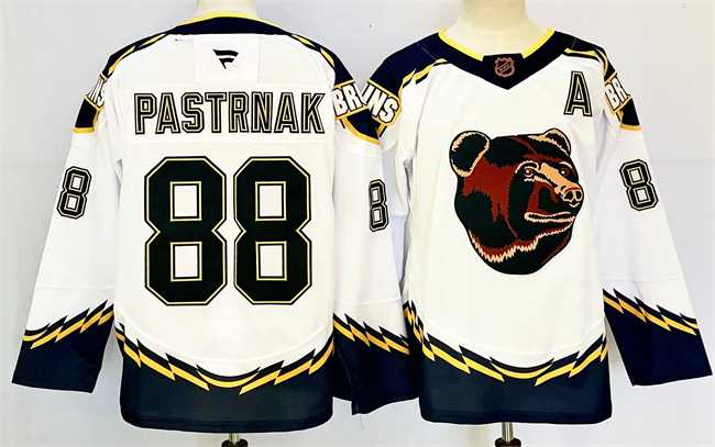 Men's Boston Bruins #88 David Pastrnak White 2024-25 With A Patch Reverse Retro Home Stitched Hockey Jersey,We sell and wholesale Men's Boston Bruins #88 David Pastrnak White 2024-25 With A Patch Reverse Retro Home Stitched Hockey Jersey on line form chian!